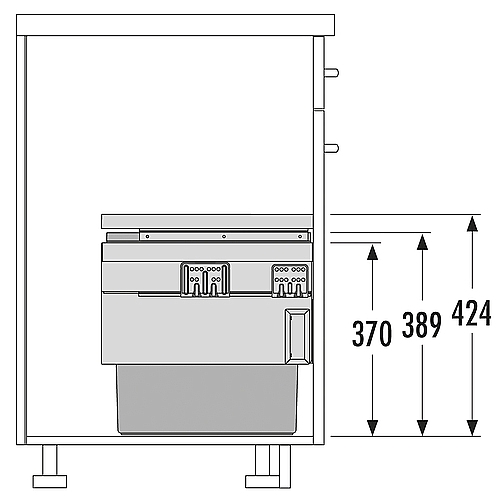 Hailo AS Cargo Synchro afvalsysteem front 36 liter grijs AE360847