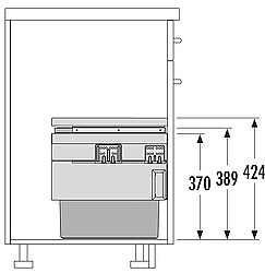 Hailo Cargo Synchro afvalsysteem Front 54 liter grijs