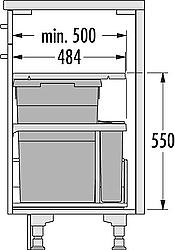 Hailo Euro Cargo Front afvalemmer inbouw 45 liter 3669101