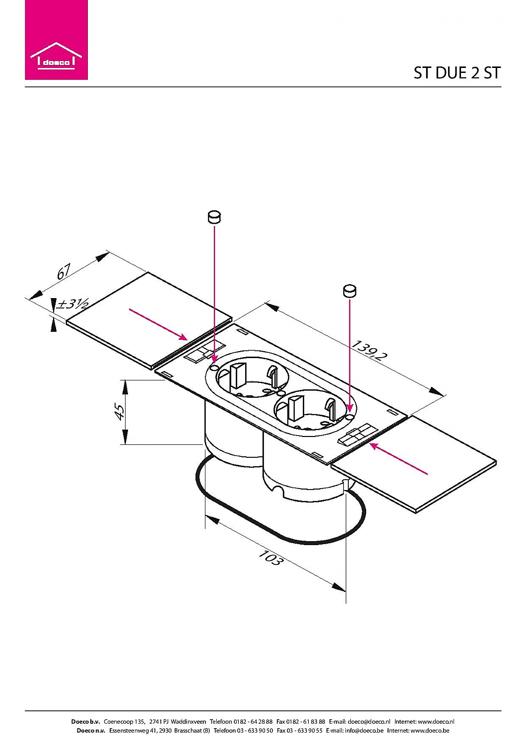 Bachmann Stopcontact Due 2-voudige contactdoos kleur Rvs