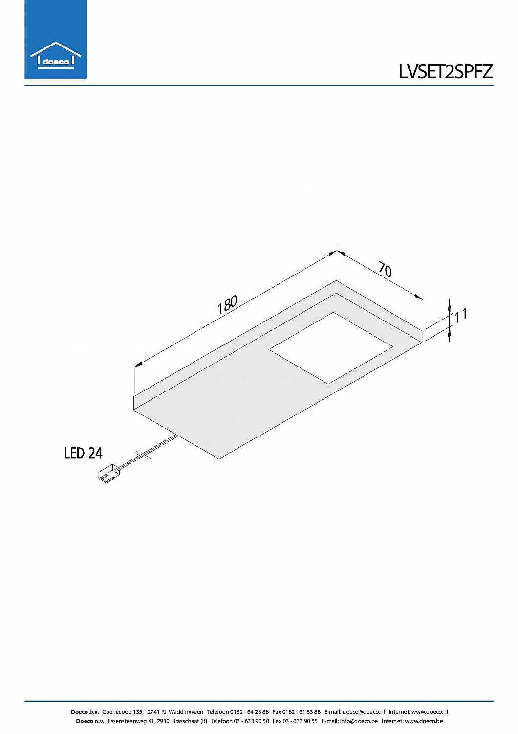 Hera Slim-Pad-F LED sets van 2 spots 24 V zwart LVSET2SPFZ