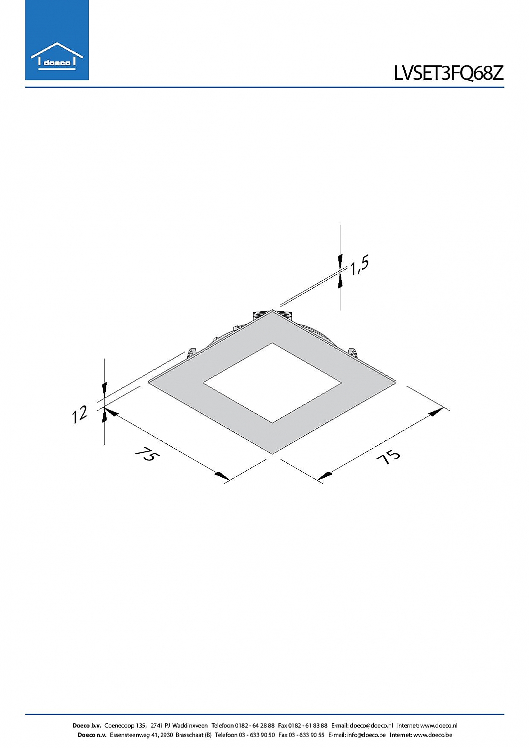 Hera FQ-68 LED set van 3 spots met schakelaar IP44 24V/15W zwart