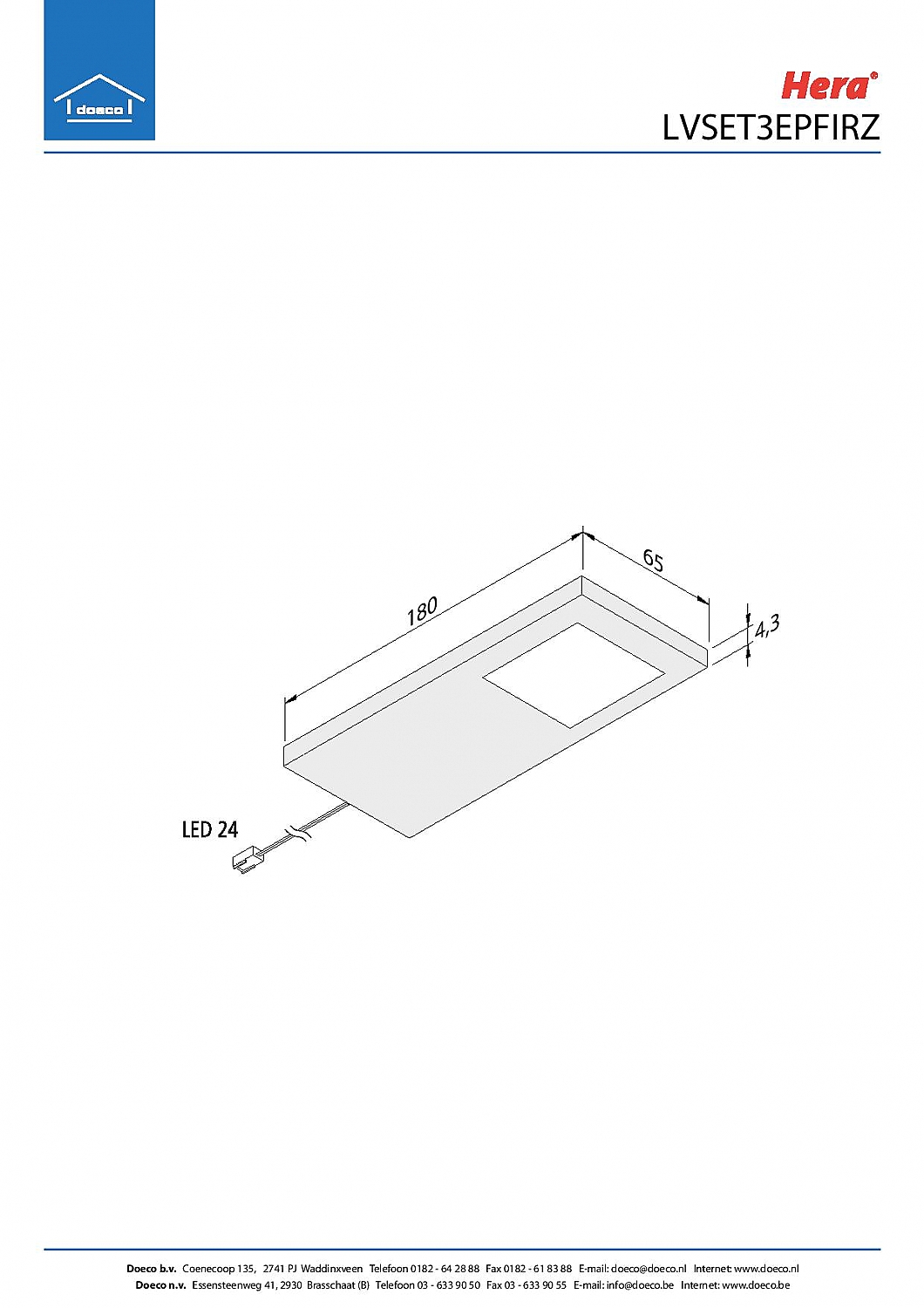 LED meubelverlichting Eco-Pad F 3x-set 3000K zwart