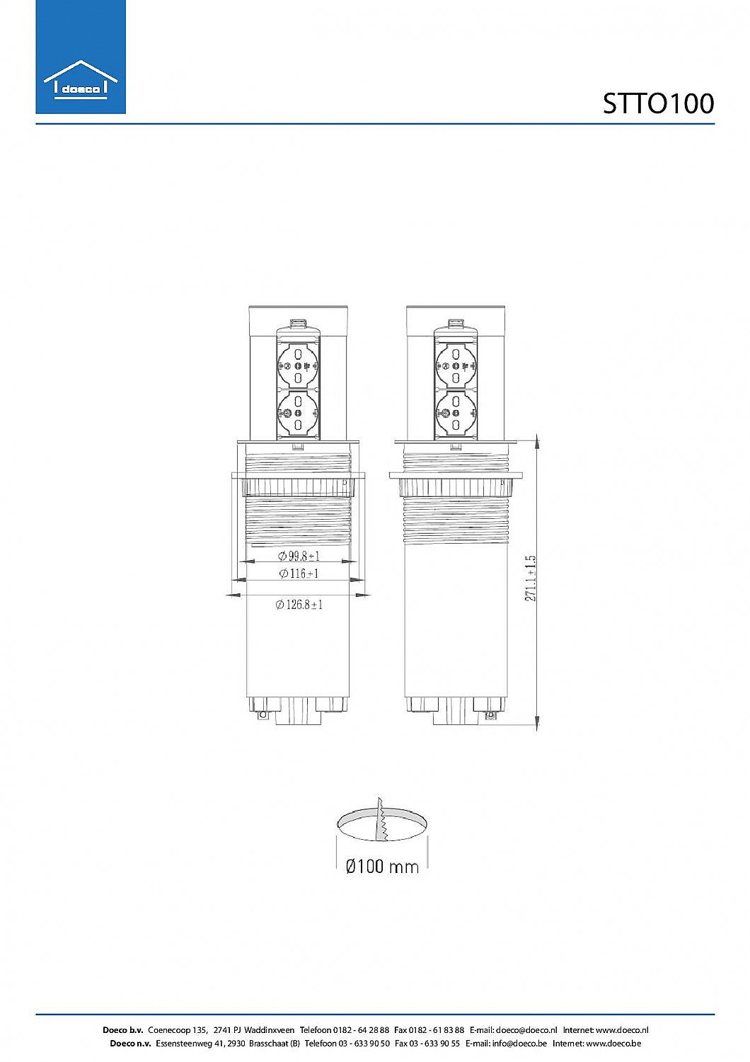 Tower 100 Stopcontact USB