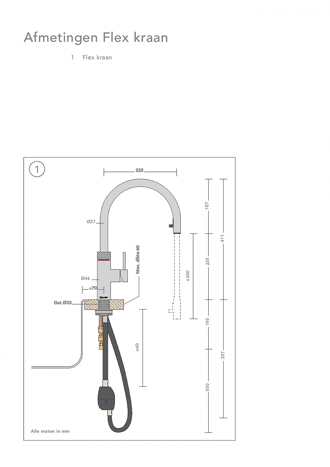 Quooker PRO3 Flex Chroom Kokendwaterkraan