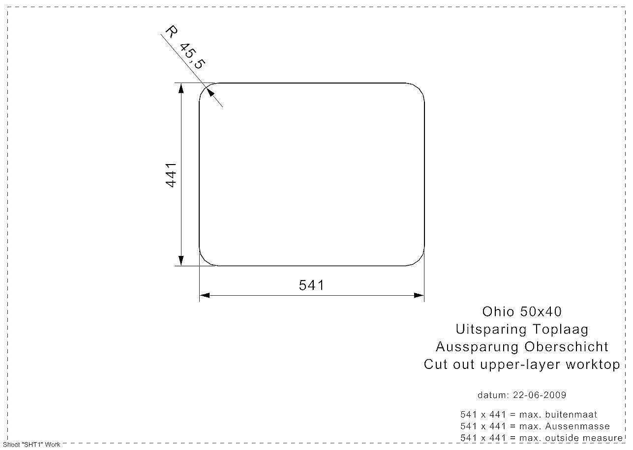 Reginox Ohio 50x40 Midnight Sky spoelbak R25970