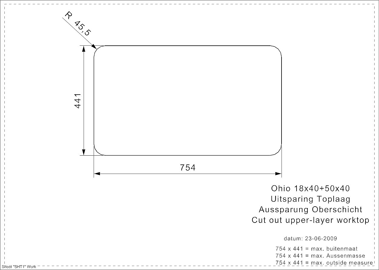 Reginox Ohio spoelbak 18x40+50x40 inleg/onderbouw RVS R15704