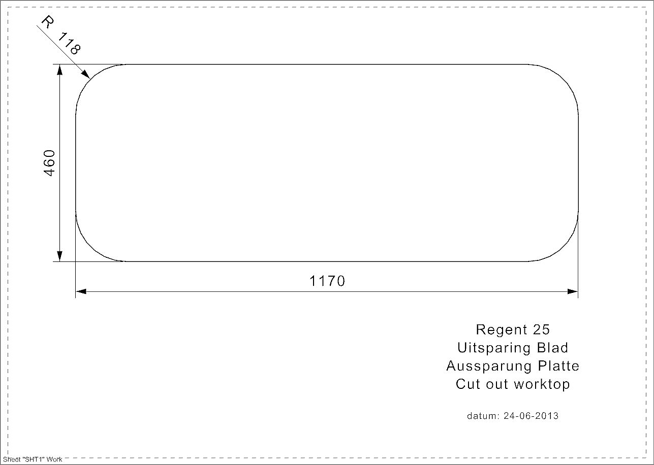 Reginox Regent 25 LUX (R) opbouw spoelbak 40x40cm + 28x40cm RVS R27660