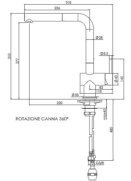 Reginox Cedar eenhendel keukenkraan chroom R31636