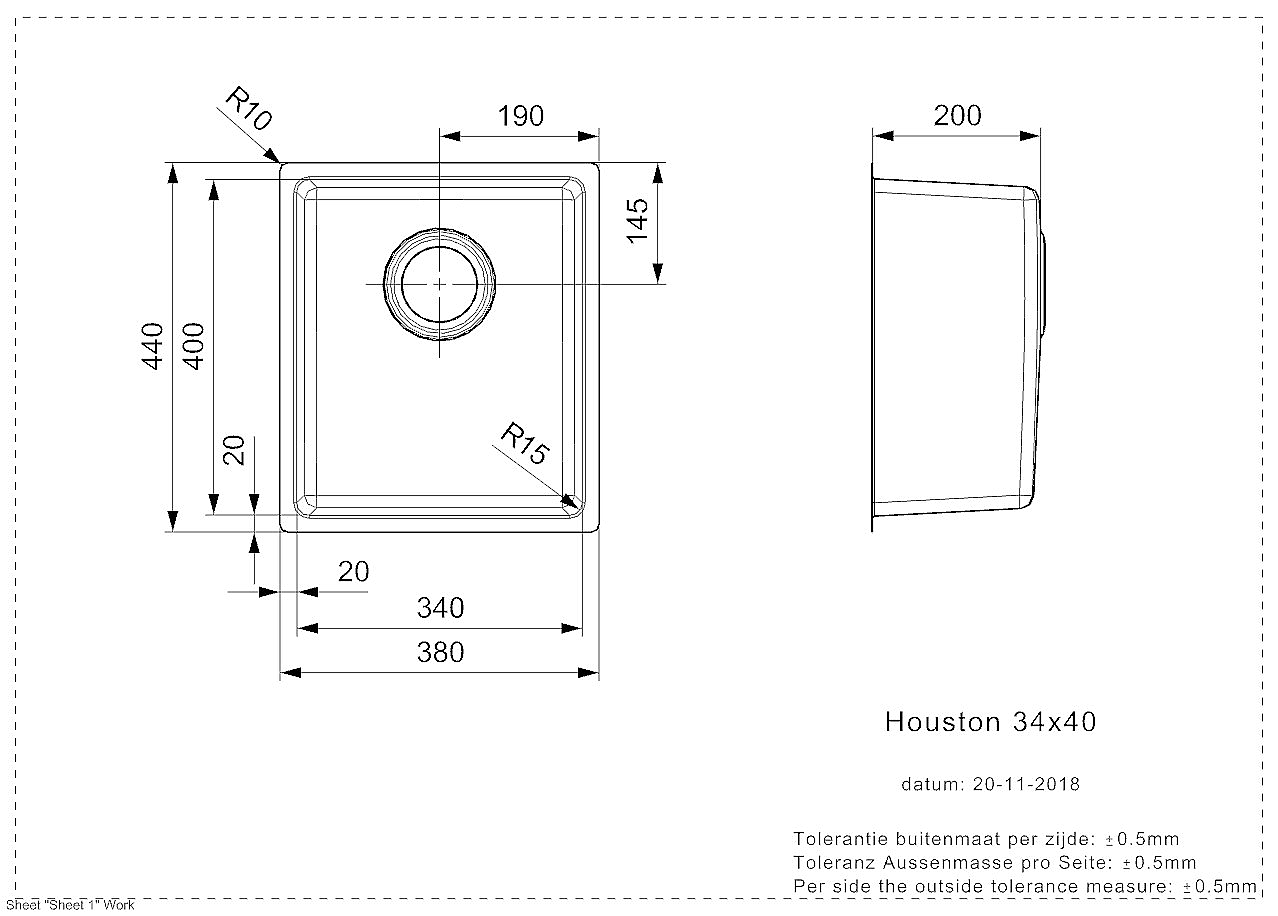 Reginox Houston 34x40 RVS