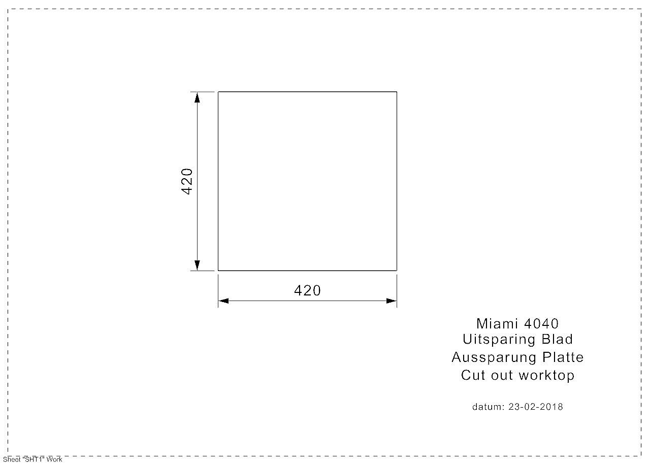 Reginox Miami 40x40 GUN METAL (L) vlakbouw spoelbak R30691