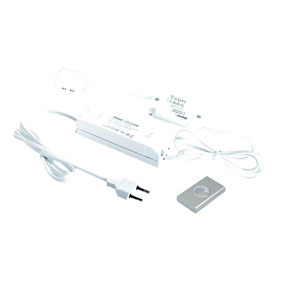 Hera LED 24V Trafo/Dimmer-Controller 50W kleur Wit/Rvs-Look