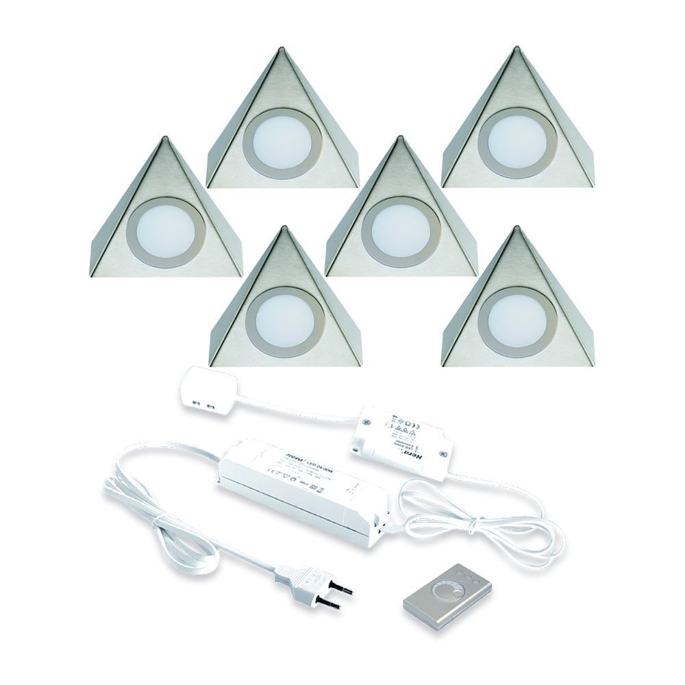 Wiegen bedelaar Woud Hera Delta LED set van 6 onderbouw spots met dimmer 24V/15W RVS » LED  verlichting » Verlichting » Keukenspeciaal.nl