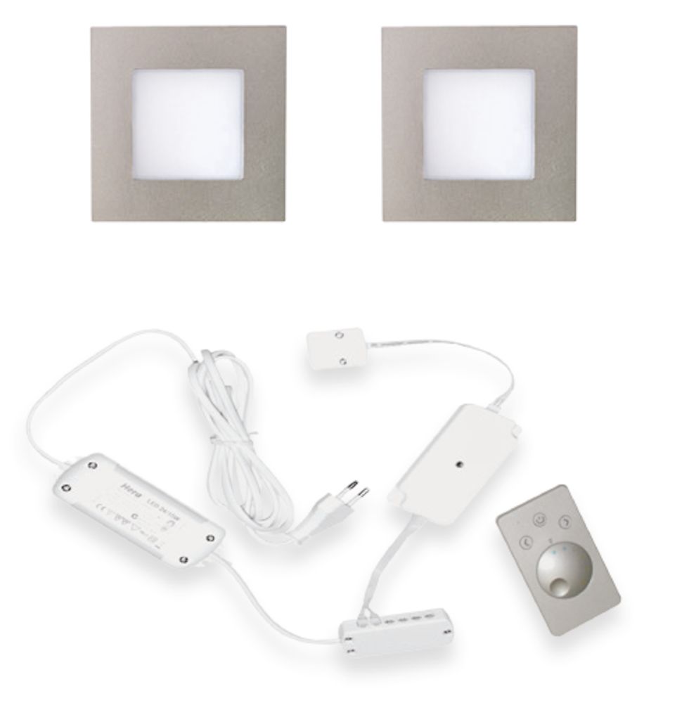 Hera FQ-68 Dynamic LED set van 2 inbouw spots RVS-look