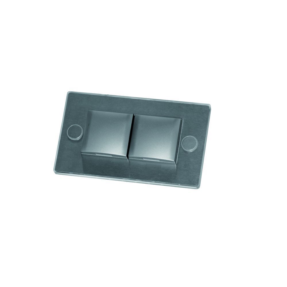 Stopcontact Fronti LED met 2 contactdozen kleur Rvs