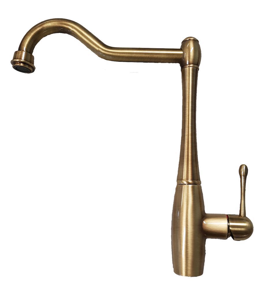 PB Nostalgische keukenkraan met separate uittrekbare handdouche Brons PB Nostalgische keukenkraan met separate uittrekbare handdouche Brons