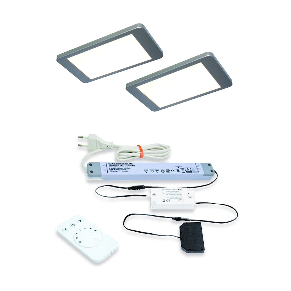 IP Emotion LED set van 2 onderbouw spots RVS-look