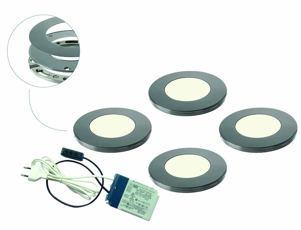 Het eens zijn met behuizing Elektrisch Magnetic R LED set van 4 spots met trafo RVS-look » LED verlichting »  Verlichting » Keukenspeciaal.nl