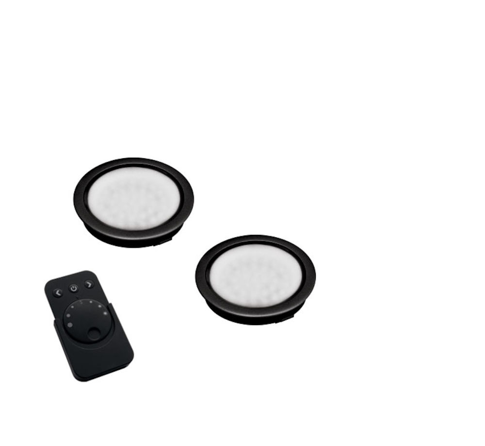 Vestiging Bekentenis Fysica Moonlight Emotion LED set van 2 spots met kleur/dim-controller met  afstandsbediening 12V zwart » LED verlichting » Verlichting »  Keukenspeciaal.nl