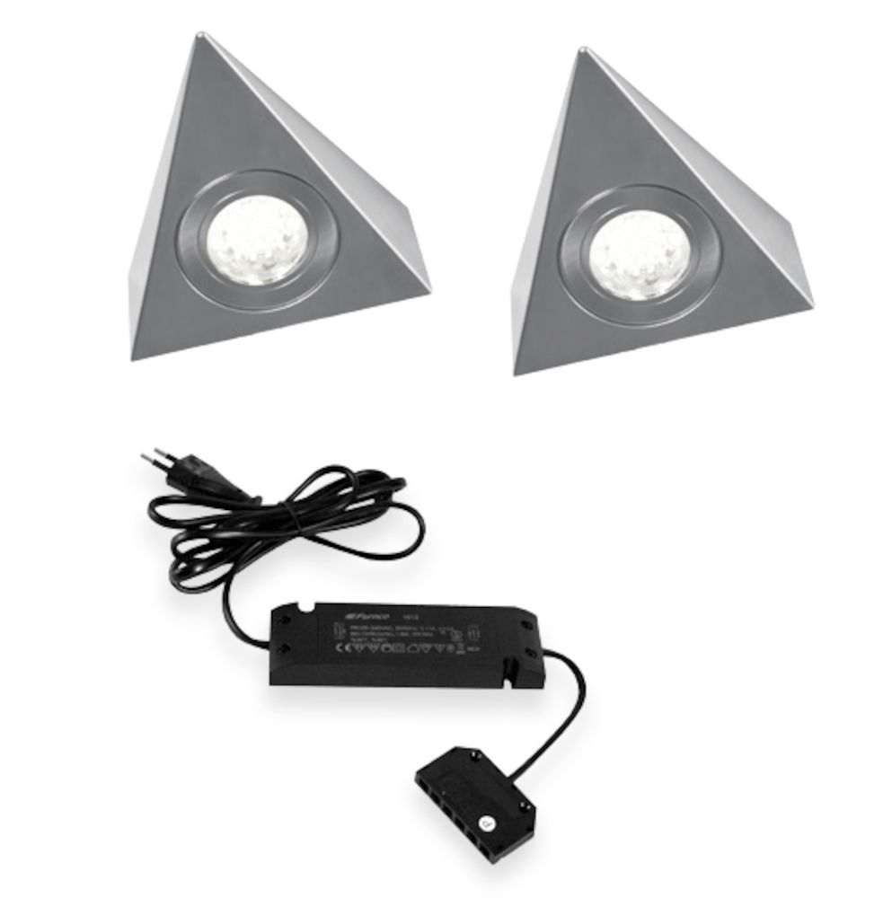 RI-3H LED set van 2 onderbouw spots neutraal wit 12V RVS