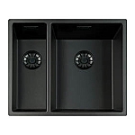 Lorreine Black Quartz Series spoelbak 15+34�40cm Plug Zwart 1534BQ-FU