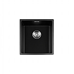 Lorreine Black Quartz Series spoelbak 3440cm Plug Inox 34BQ-FU-Inox