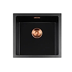 Lorreine Black Quartz Series spoelbak 400x400mm Plug Copper