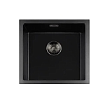Lorreine Black Quartz Series spoelbak 400x400mm Plug Gun Metal