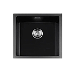 Lorreine Black Quartz Series spoelbak 400x400mm Plug RVS