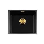 Lorreine Black Quartz Series spoelbak 400x370mm Plug Gold