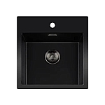 Lorreine Black Quartz Series spoelbak 400x370mm Plug Gun Metal