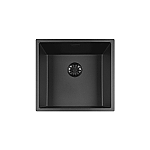 Lorreine Black Quartz Series spoelbak 40×40cm Plug Zwart 40BQSP-FU Lorreine Black Quartz Series spoelbak 40×40cm Plug Zwart 40BQSP-FU