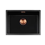 Lorreine Black Quartz Series spoelbak 500370mm Plug Copper