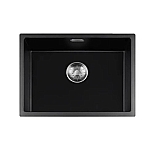 Lorreine Black Quartz Series spoelbak 500x370mm Plug RVS