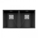 Lorreine Color Series VK spoelbak 34+34x40cm zwart 3434VK-CLR-Black Lorreine Color Series VK spoelbak 34+34x40cm zwart 3434VK-CLR-Black