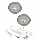 Hera AR-78 LED set van 2 inbouw spots met dimmer 24V/15W RVS-look Hera AR-78 LED set van 2 inbouw spots met dimmer 24V/15W RVS-look