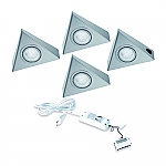 Astra LED set van 4 spots met onderbouw schakelaar 12V/20W RVS