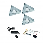 Astra Led set van 3 spots met dimmer onderbouw 12V/15W RVS Astra Led set van 3 spots met dimmer onderbouw 12V/15W RVS