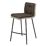 Barkruk 1231 Zwart/Taupe/Choco bruin