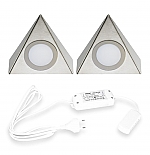 Hera Delta LED set van 2 onderbouw spots 24V/15W RVS