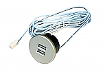 inbouw USB lader voor twee stekkers RVS look