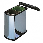 Hailo Afvalsysteem Duo-Auto 16 liter (2x8) 3416-10 kleur Rvs/Zwart Hailo Afvalsysteem Duo-Auto 16 liter (2x8) 3416-10 kleur Rvs/Zwart