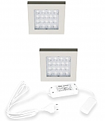 Hera EQ-WI LED set van 2 inbouw spots 24V/15W RVS-look