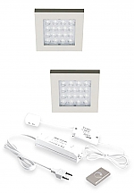 Hera EQ-Wi LED set van 2 inbouw spots 24V/15W RVS-look