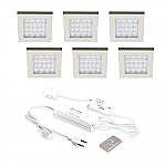 Hera EQ-CI LED set van 6 inbouw spots met dimmer 24V/15W RVS-look Hera EQ-CI LED set van 6 inbouw spots met dimmer 24V/15W RVS-look