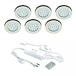 Hera LED 24V / 15W Inbouw set ER-CI 6 Spots +Dimmer kleur Rvs-Look Hera LED 24V / 15W Inbouw set ER-CI 6 Spots +Dimmer kleur Rvs-Look