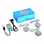 Halogeen Inbouw set F06 3 spots met dimbare trafo 10W kleur Rvs-Look
