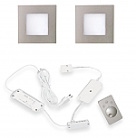 Hera FQ-68 Dynamic LED set van 2 inbouw spots RVS-look