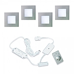 Hera LED Inbouw set FQ-68 Dynamic 4 Spots kleur Rvs-Look