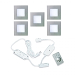 Hera LED Inbouw set FQ-68 Dynamic 5 Spots kleur Rvs-Look